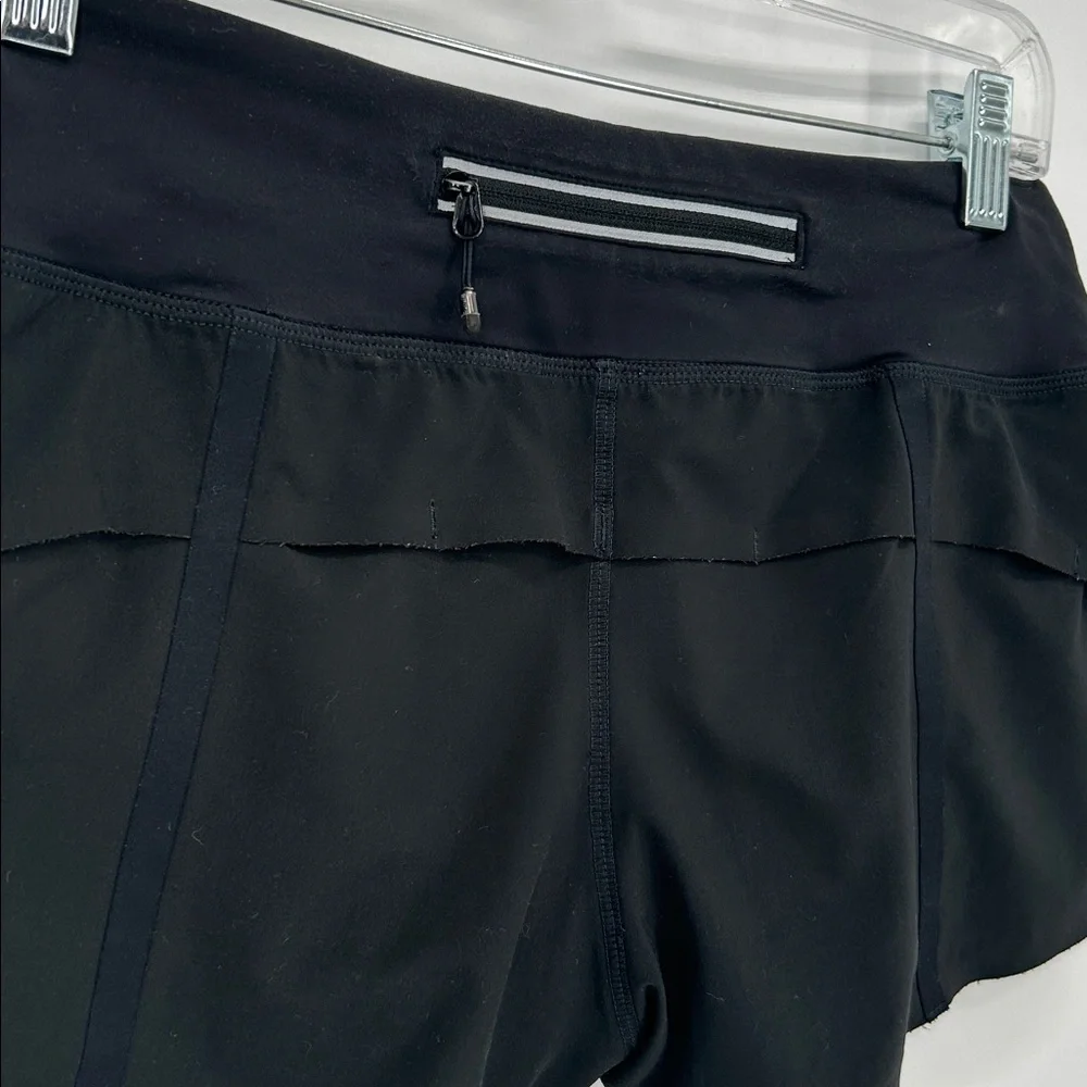 Lululemon Black Run Speed Up Layered Athletic Shorts Size 4 - Picture 4 of 10